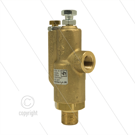SR - veiligheidslventiel - instelbereik: 30 tot 200 Bar - max werkdruk 170 Bar - 6 tot 41 l/min - max 60&deg;C - In: 3/8&quot; bu - Bypass: 1/4&quot; bi