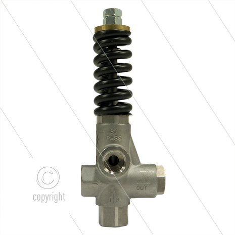 VS80/280 - veiligheidsventiel - RVS316 - ATEX - 280 Bar - 80 l/min - 70&deg;C - In: 1/2&quot; bi - Uit: 1/2&quot; bi - Bypass: 1/2&quot; bi - Viton afdichting