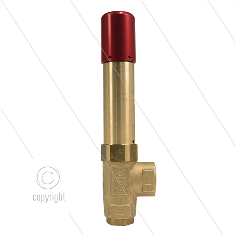 VS500 veiligheidsventiel - 500 Bar - 80 l/min - 60&deg;C - In: 1/2&quot; bi - Bypass: 3/8&quot; bi - met zegelbevestiging