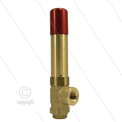 VS500 veiligheidsventiel - 500 Bar - 80 l/min - 60&deg;C - In: 1/2&quot; bi - Bypass: 3/8&quot; bi - met zegelbevestiging