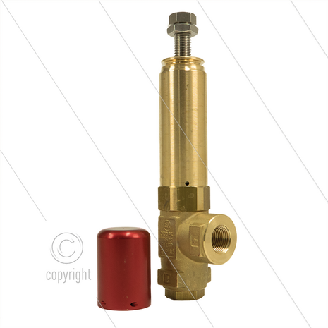 VS500 veiligheidsventiel - 500 Bar - 80 l/min - 60&deg;C - In: 1/2&quot; bi - Bypass: 3/8&quot; bi - met zegelbevestiging