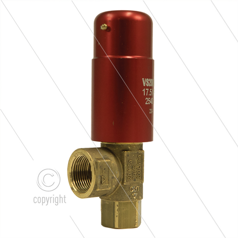 VS200/200 - veiligheidsventiel - af fabriek afgesteld op 175 Bar - 200 l/min - max 90&deg;C - In 3/4&quot; bi - Bypass 1/2&quot; bi