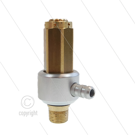 S284 - veiligheidsventiel - 50 tot 340 Bar - 7 tot 41 l/m - max 85&deg;C - In: 3/8&quot; bu - Bypass: &Oslash;10mm pilaar