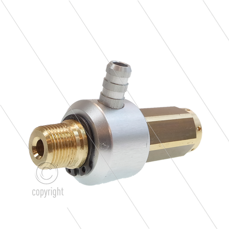 S284 - veiligheidsventiel - 50 tot 340 Bar - 7 tot 41 l/m - max 85&deg;C - In: 3/8&quot; bu - Bypass: &Oslash;10mm pilaar
