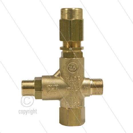 VB130 - drukregelautomaat - 16 tot 160 Bar - 25 l/min - 60&deg;C - In: 3/8&quot; bu - Uit: 3/8&quot; bu - Bypass: 3/8&quot; bi