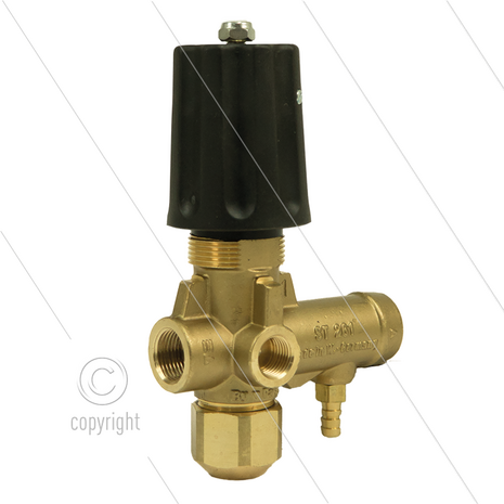 ST261 - drukregelautomaat - 250 Bar - 30 l/min - max 80&deg;C - In: 3/8&quot; bi - Uit: 3/8&quot; bi - Bypass: 1/4&quot; bi - met Chemicali&euml;ninjector (2,1mm)