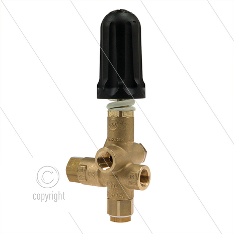 Pulsar RV - drukregelautomaat - met knop - 160 Bar - 40 l/min - 60&deg;C - In: 3/8&quot; bi - Uit: 3/8&quot; bi - Bypass: 3/8&quot; bi
