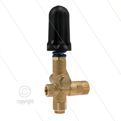 Pulsar RV - drukregelautomaat - met knop - 280 Bar - 40 l/min - 60&deg;C - In: 3/8&quot; bi - Uit: 3/8&quot; bi - Bypass: 3/8&quot; bi