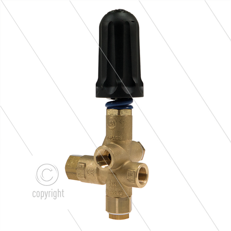 Pulsar RV - drukregelautomaat - met knop - 280 Bar - 40 l/min - 60&deg;C - In: 3/8&quot; bi - Uit: 3/8&quot; bi - Bypass: 3/8&quot; bi