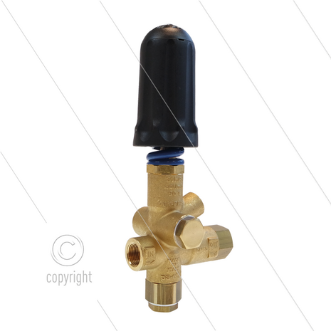 Pulsar RV - drukregelautomaat - met knop en 1/4&quot; bi manometeraansluiting - 280 Bar - 40 l/min - 60&deg;C - In: 3/8&quot; bi - Uit: 3/8&quot; bi - Bypass: 3/8&quot; bi