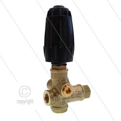 VRT3 - drukregelautomaat - Easy start - met knop - 280 Bar - 40 l/min - 90&deg;C - In: 3/8&quot; bi - Uit: 3/8&quot; bi - Bypass: 2x 3/8&quot; bi