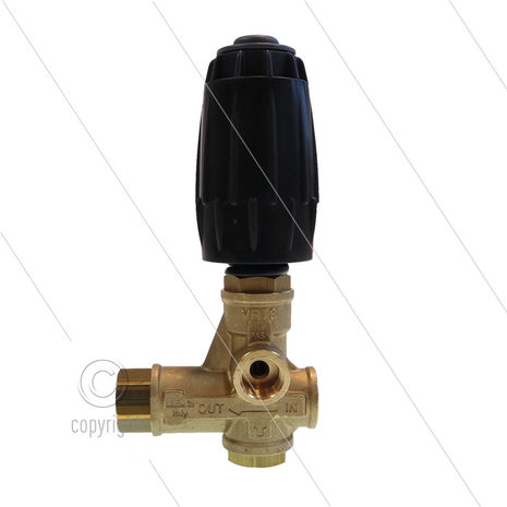 VRT3 - drukregelautomaat - Easy start - met knop - 280 Bar - 40 l/min - 90&deg;C - In: 3/8&quot; bi - Uit: 3/8&quot; bi - Bypass: 2x 3/8&quot; bi
