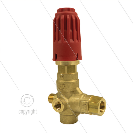 VB350 - drukregelautomaat - met knop - 350 Bar - 40 l/min - 60&deg;C - In: 3/8&quot; bu - Uit: 3/8&quot; bi - Bypass: 1/2&quot; bi