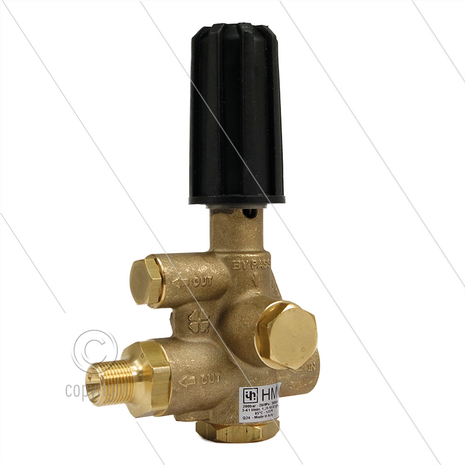 HM - drukregelautomaat - 200 Bar - 5 tot 41 l/min - max 85&deg;C - In: 3/8&quot; bi - Uit: 3/8&quot; bu - Bypass: 3/8&quot; bi