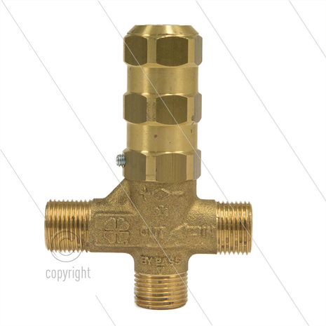 HXM - drukregelautomaat - 130 Bar - 5 tot 15 l/min - max 60&deg;C - In: 3/8&quot; bu - Uit: 3/8&quot; bu - Bypass: 3/8&quot; bu