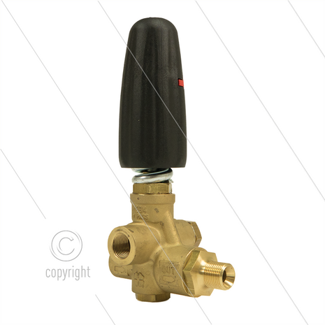 H284 - drukregelautomaat - 280 Bar - 8 tot 41 l/min - max 90&deg;C - In: 3/8&quot; bi - Uit: 3/8&quot; bu - Bypass: 3/8&quot; bi