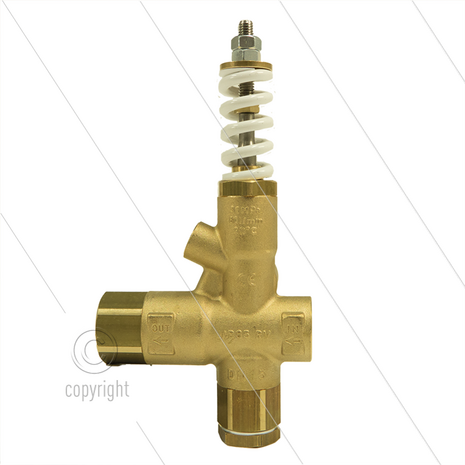 VB85/160-RV - met 1/4&quot; bi manometeraansluiting - 160 Bar - 80 l/min - max 90&deg;C - In: 1/2&quot; bi - Uit: 1/2&quot; bi - Bypass: 1/2&quot; bi