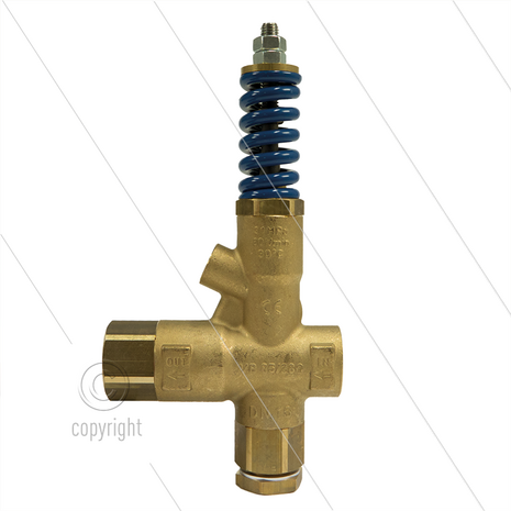 VB85/280-RV - met 1/4&quot; bi manometeraansluiting - 280 Bar - 80 l/min - max 90&deg;C - In: 1/2&quot; bi - Uit: 1/2&quot; bi - Bypass: 1/2&quot; bi