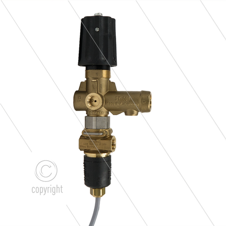 ST261 - drukregelautomaat met drukschakelaar - 250 Bar - 30 l/min - max 80&deg;C - In: 3/8&quot; bi - Uit: 3/8&quot; bi - Bypass: 1/4&quot; bi - manometeraansluiting: 1/4&quot; bi