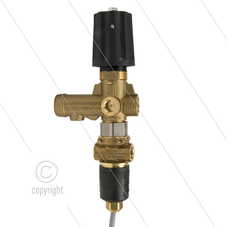 ST261 - drukregelautomaat met drukschakelaar - 250 Bar - 30 l/min - max 80&deg;C - In: 3/8&quot; bi - Uit: 3/8&quot; bi - Bypass: 1/4&quot; bi - manometeraansluiting: 1/4&quot; bi