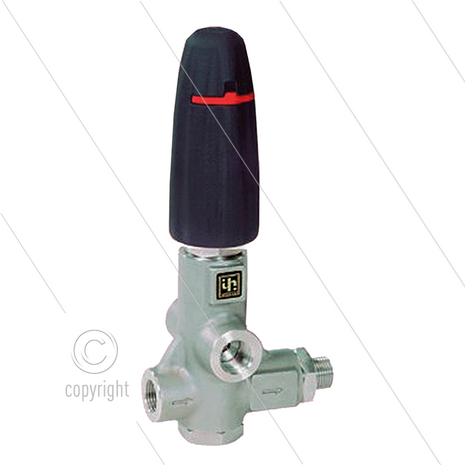 H253SS - drukregelautomaat - RVS316 - 250 Bar - 8 tot 30 l/min - max 60&deg;C - In: 3/8&quot; bi - Uit: 3/8&quot; bu - Bypass: 3/8&quot; bi