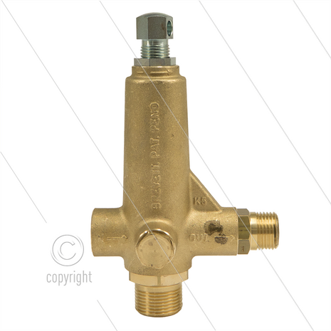 K5.2 - drukregelautomaat - 200 Bar - 16 tot 25 l/min - max 60&deg;C - In: 3/8&quot; bi - Uit: 1/2&quot; bu - Bypass: 3/4&quot; bu - 1/2&quot; bi
