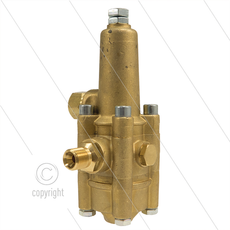 K7.1 - drukregelautomaat - 200 Bar - 11 tot 16 l/min - max 60&deg;C - In: 3/8&quot; bi - Uit: 3/8&quot; bu - Bypass: 3/8&quot; bi