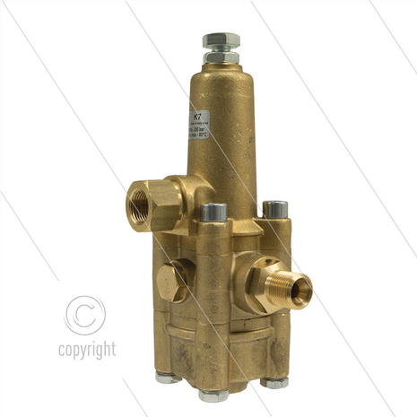 K7.3 - drukregelautomaat - 200 Bar - 25 tot 41 l/min - max 60&deg;C - In: 3/8&quot; bi - Uit: 3/8&quot; bu - Bypass: 3/8&quot; bi