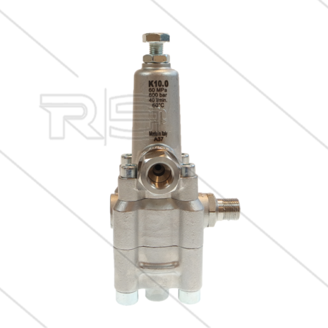 K10.0 - drukregelautomaat - 600 Bar - 12 tot 18 l/min - max 60&deg;C - In: 3/8&quot; bi - Uit: 3/8&quot; bu - Bypass: 3/8&quot; bi