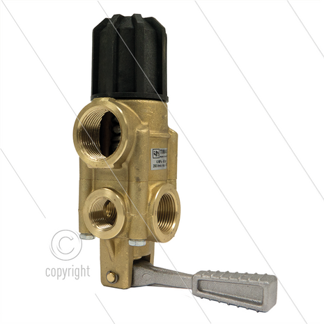 TIMAX - drukregelaar - 60 Bar - 200 l/min - max 60&deg;C - In: 3/4&quot; bi - Uit: 1/2&quot; bi - Bypass: 1&quot; bi