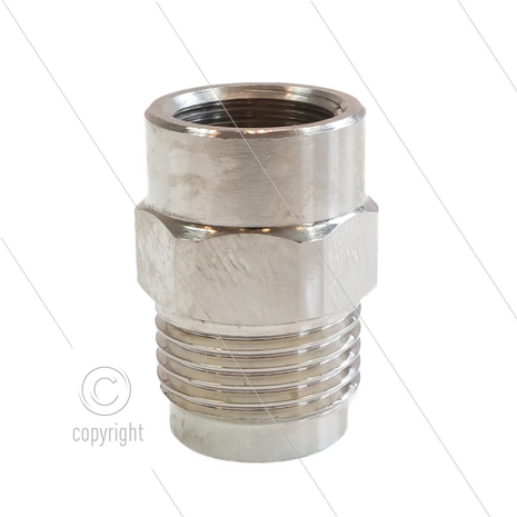 1/2&quot; - snelkoppeling nippel - messing - 250 Bar - &Oslash;11mm - max 150&deg;C - Viton O-ring - 3/8&quot; bi