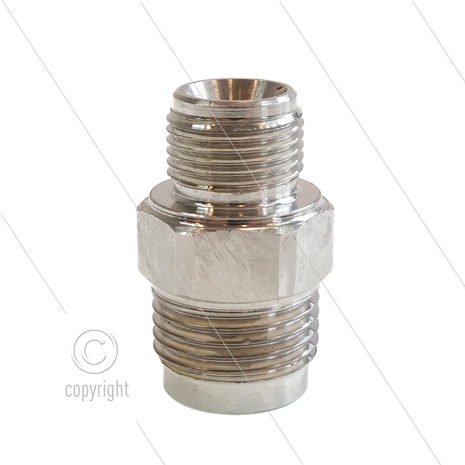 1/2&quot; - snelkoppeling nippel - messing - 250 Bar - &Oslash;11mm - max 150&deg;C - Viton O-ring - 3/8&quot; bu