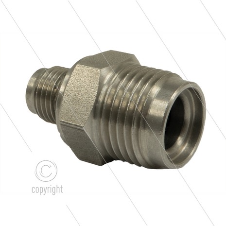1/2&quot; - snelkoppeling nippel - RVS - 250 Bar - &Oslash;11mm - max 150&deg;C - Viton O-ring - 1/4&quot; bu