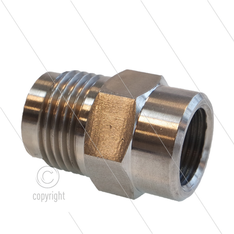 1/2&quot; - snelkoppeling nippel - RVS - 250 Bar - &Oslash;11mm - max 150&deg;C - Viton O-ring - 3/8&quot; bi