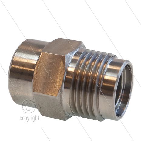 1/2&quot; - snelkoppeling nippel - RVS - 250 Bar - &Oslash;11mm - max 150&deg;C - Viton O-ring - 3/8&quot; bi