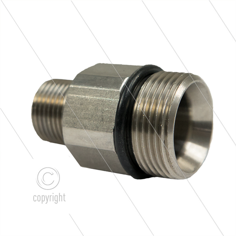 AR9 - M24x1.5 - nippel - RVS - 600 Bar - &Oslash;15mm - max 160&deg;C - 3/8&quot; bu