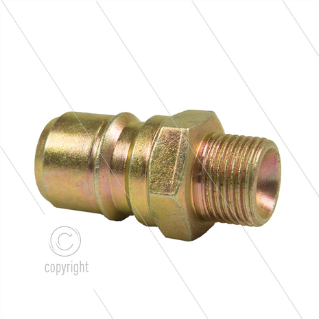 RMS250 - nippel - 250 Bar - staal - pin &Oslash;19,9mm - max 90&deg;C - passend op Nilfisk-Alto - 3/8&quot; bu