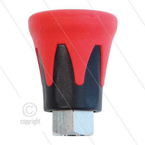 Nozzlebeschermer ST10 - RVS / kunststof - Rood/Zwart - 1/4&quot; bi