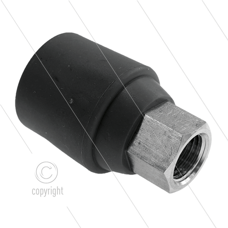 Nozzlehouder - RP10 - RVS - rubber - zwart - 1/4&quot; bi x 1/8&quot; bi (nozzle)