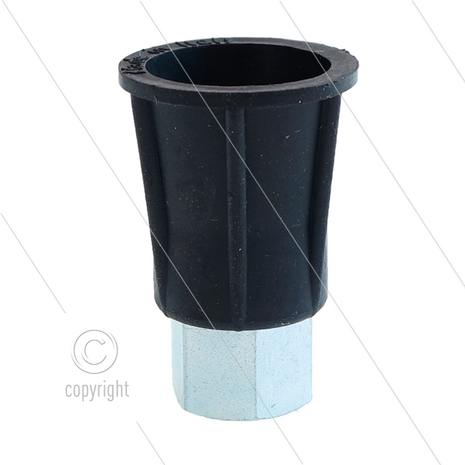 Nozzlehouder - staal - rubber - zwart - compact model - L=45mm &Oslash;30mm - 1/4&quot; bi