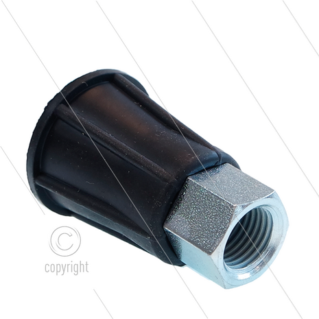 Nozzlehouder - staal - rubber - zwart - compact model - L=45mm &Oslash;30mm - 1/4&quot; bi