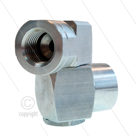 ST330 - Nozzlehouder - RVS - draaibaar - 310 Bar - 45 l/min - max 150&deg;C - 2x 1/4&quot; bi - verstelbaar tot 240&deg;