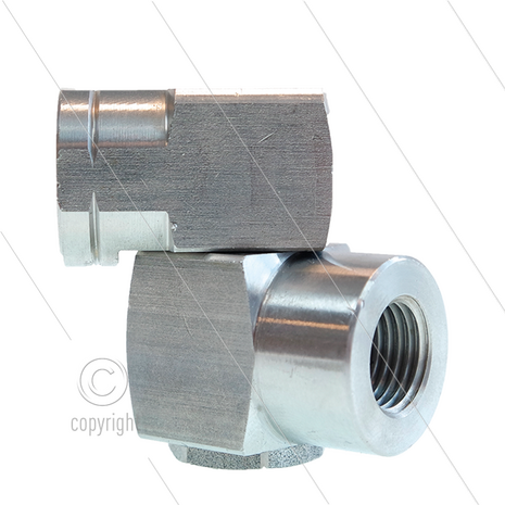 ST330 - Nozzlehouder - RVS - draaibaar - 310 Bar - 45 l/min - max 150&deg;C - 2x 1/4&quot; bi - verstelbaar tot 240&deg;