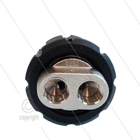 TD1P - kantelbare nozzlehouder - met isolatie - 200 Bar - 40 l/min - max 90&deg;C - 1 x 1/4&quot; BSP bi + 2 x 1/4&quot; Npt bi