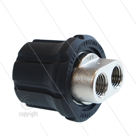 TD1P - kantelbare nozzlehouder - met isolatie - 200 Bar - 40 l/min - max 90&deg;C - 1 x 1/4&quot; BSP bi + 2 x 1/4&quot; Npt bi