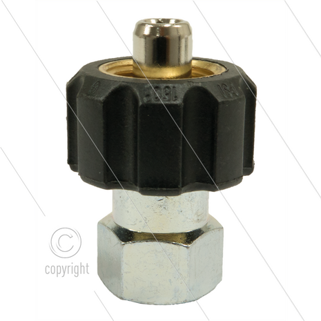 1/2&quot; - snelkoppeling wartel - messing - 250 Bar - &Oslash;11mm - max 150&deg;C - 1/4&quot; bi