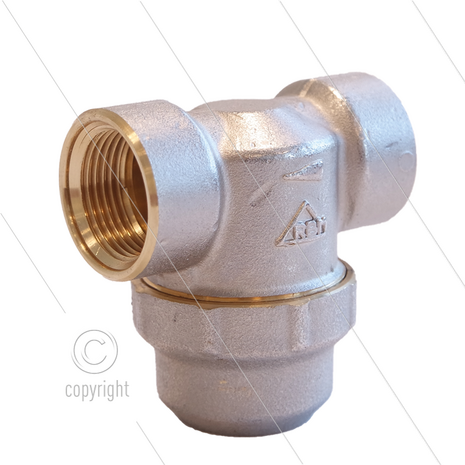 Strainer - messing verchroomd - 400 m&micro; - 16 Bar - 50 l/min - 2 x 3/4&quot; bi