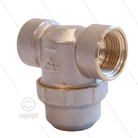 Strainer - messing verchroomd - 400 m&micro; - 16 Bar - 50 l/min - 2 x 3/4&quot; bi