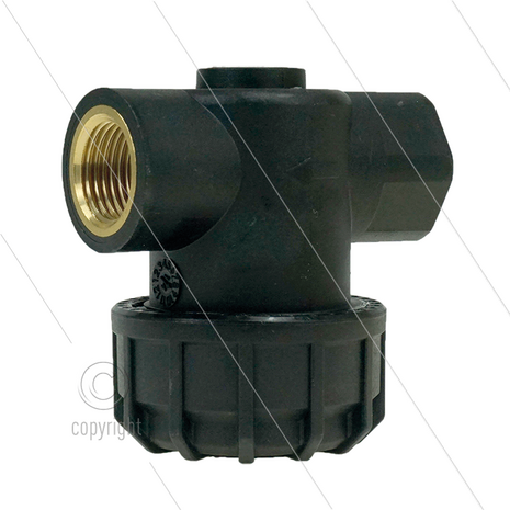 F5 - kunststof strainer - 300 m&micro; - 10 Bar - 30 l/min - max 40&deg;C - 2 x 1/2&quot; bi