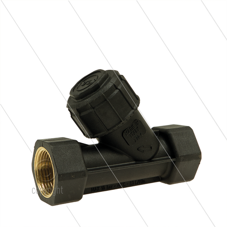 FY5 - kunststof Y-strainer - 300 m&micro; - 10 Bar - 80 l/min - max 40&deg;C - 2 x 1&quot; bi